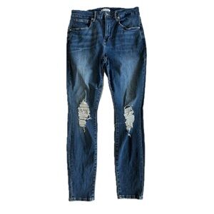 Good American Good Legs Distressed Skinny Jeans Size 12 Waist 31 Measure 29 x 28